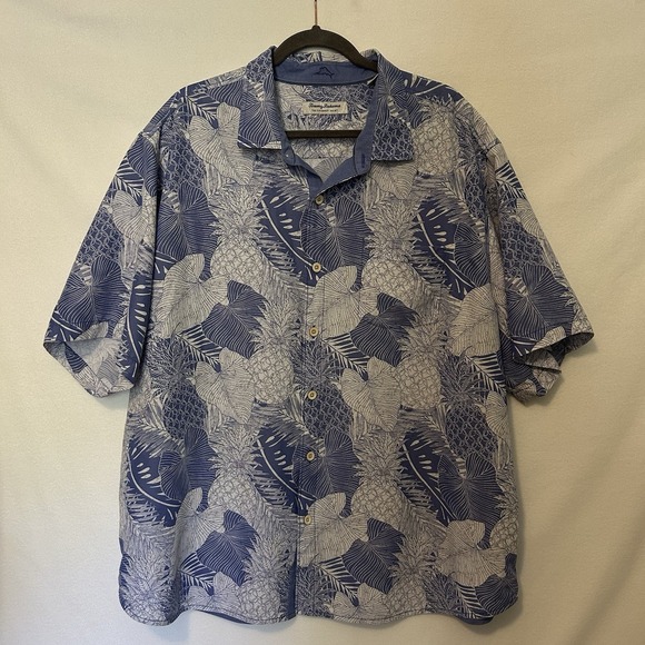 Tommy Bahama The Coconut Point Monstera Montage Shirt Blue‎ Floral Size 2XLB - Picture 4 of 7